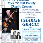 Poster for charity concert featuring Charlie Gracie