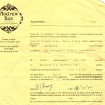 An agency agreement engaging Guy Mackenzie as a drummer