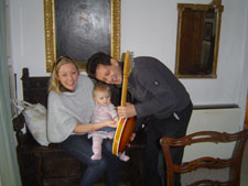 With Amanda and Scarlet (7 months) getting her first guitar lesson