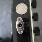 Close up detail of 1959 Super Streamline electric guitar